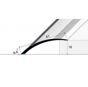 Přechodový profil 61 mm - oblý, délka 100 cm